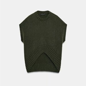 Zara Oversize Asymmetric Hem Wool Vest